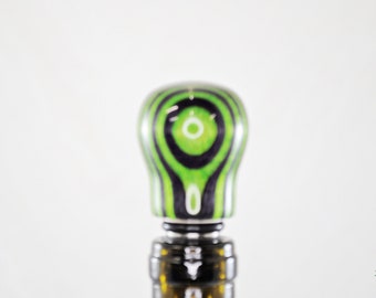 Wooden Wine Bottle Stopper made with Green Hornet SpectraPly with a Stainless Steel Stopper