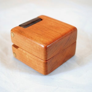 Double Hinged Ring Box - Black Cherry & Black Walnut #132 | for Engagement Ring | for Proposal |