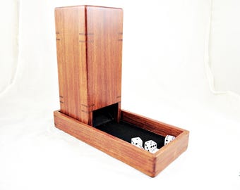 Torre de dados Moon Dog – Bubinga / Rodillo de dados / Torre de dados de madera / Dungeons and Dragons / Hecha a mano / Hecha a mano / Hecha a mano