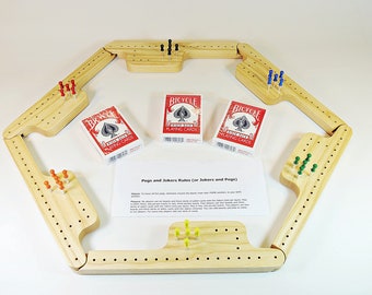 Pegs and Jokers Game Set - White Ash | Free Shipping | Housewarming Gift | Wedding Gift | Graduation Gift | Marbles and Jokers