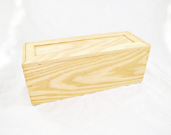 Slide Top Wood Box - White Ash | Pegs & Jokers Storage Box | Housewarming Gift | Wooden Box with Lid | Pegs and Jokers Box | Storage Box