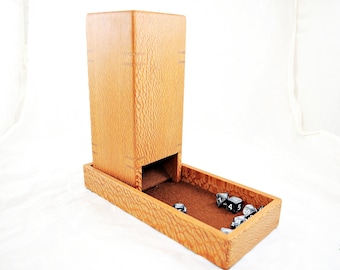 Tour de dés Moon Dog – Lacewood | Lanceur de dés | Tour de dés en bois | Donjons et dragons | Fabriqué à la main | Fabriqué par l'homme | Fabriqué par l'homme