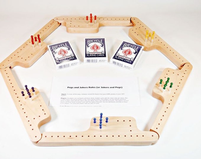 Pegs and Jokers Game Set Hard Maple Etsy