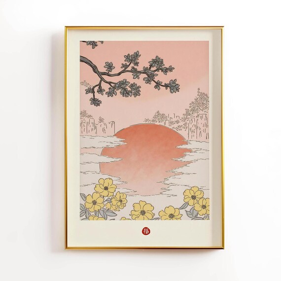 Morning Zen Prints, Digital Download, Peaceful wall Art, Gift, Inner peace Art Decor, Fortune Print Decor, 복