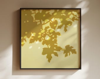 Yellow Sunlight Prints, Digital Download, Square Print, Pastel Drawing, Minimal , Wall Art Decor, Oil pastel art, House Warming Gift