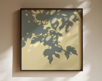 Evening Sunshine Prints, Digital Download, Square Print, Pastel Drawing, Minimal , Wall Art Decor, Oil pastel art, Gift, Thiebaud Style