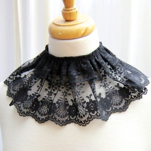 Gothic Black Lace Collar Witch Aesthetic Victorian Inspired Neck Frill Goth Collar Accessories image 1