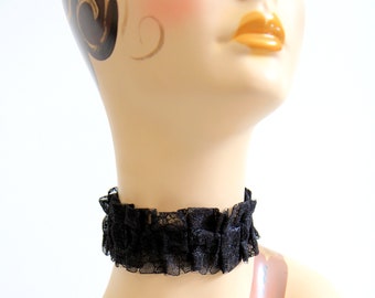 Black Lace Choker - Women's Choker Necklace - Victorian Style Chokers - Fashion Collar