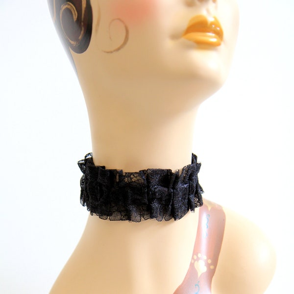 Black Lace Choker - Women's Choker Necklace - Victorian Style Chokers - Fashion Collar