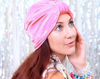 Pink Velvet Turban - Women’s Fashion Turban Headwrap - Candy Pink - Lots of Colors