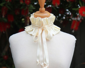 Victorian Collar in Ivory Satin Charmeuse - Balletcore Choker - Cottagecore Fashion Accessories - Lots of Colors