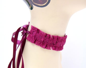 Burgundy Lace Choker - Women's Choker Necklace - Victorian Style Chokers - Fashion Collar - Lots of Colors
