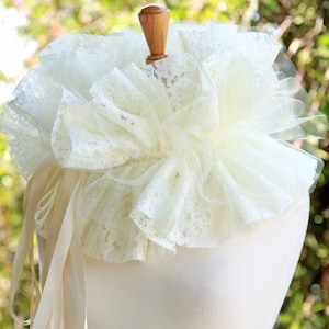 Elfenbein Spitze und Tüll Kragen - viktorianischen Stil Kostüm Kragen - Elizabethan Hals Ruff - Creme - Off White - viele Farben