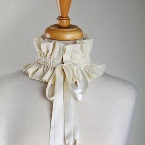 Victorian or Edwardian Collar in Ivory Cotton Gauze Wedding Choker Cosplay Neck Ruff Off White Cream Lots of Colors image 2