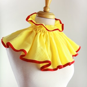 Colletto da clown in garza di cotone bianca e nera - Volant per costumi da circo o cosplay - Tanti colori immagine 3