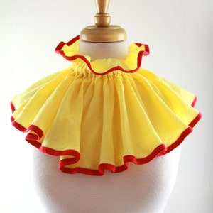 Circus Collar in Yellow and Red Cotton Gauze Bib Style Statement Collar Clown or Cosplay Costume Neck Ruff Lots of Colors image 2