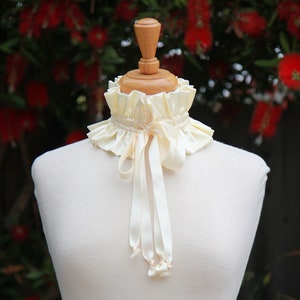 Victorian Collar in Ivory Satin Charmeuse Balletcore Choker Cottagecore Fashion Accessories Lots of Colors image 1