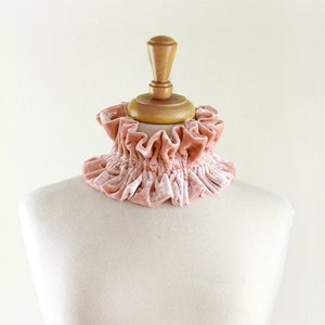 Champagne Blush Pink Collar in Crushed Velvet Victorian Style Collar, Neck Ruff, or Neck Frill Lots of Colors image 2