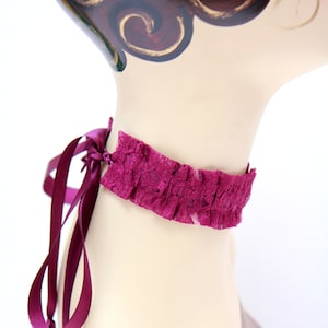 Burgundy Lace Choker - Women&#39;s Choker Necklace - Victorian Style Chokers - Fashion Collar - Lots of Colors