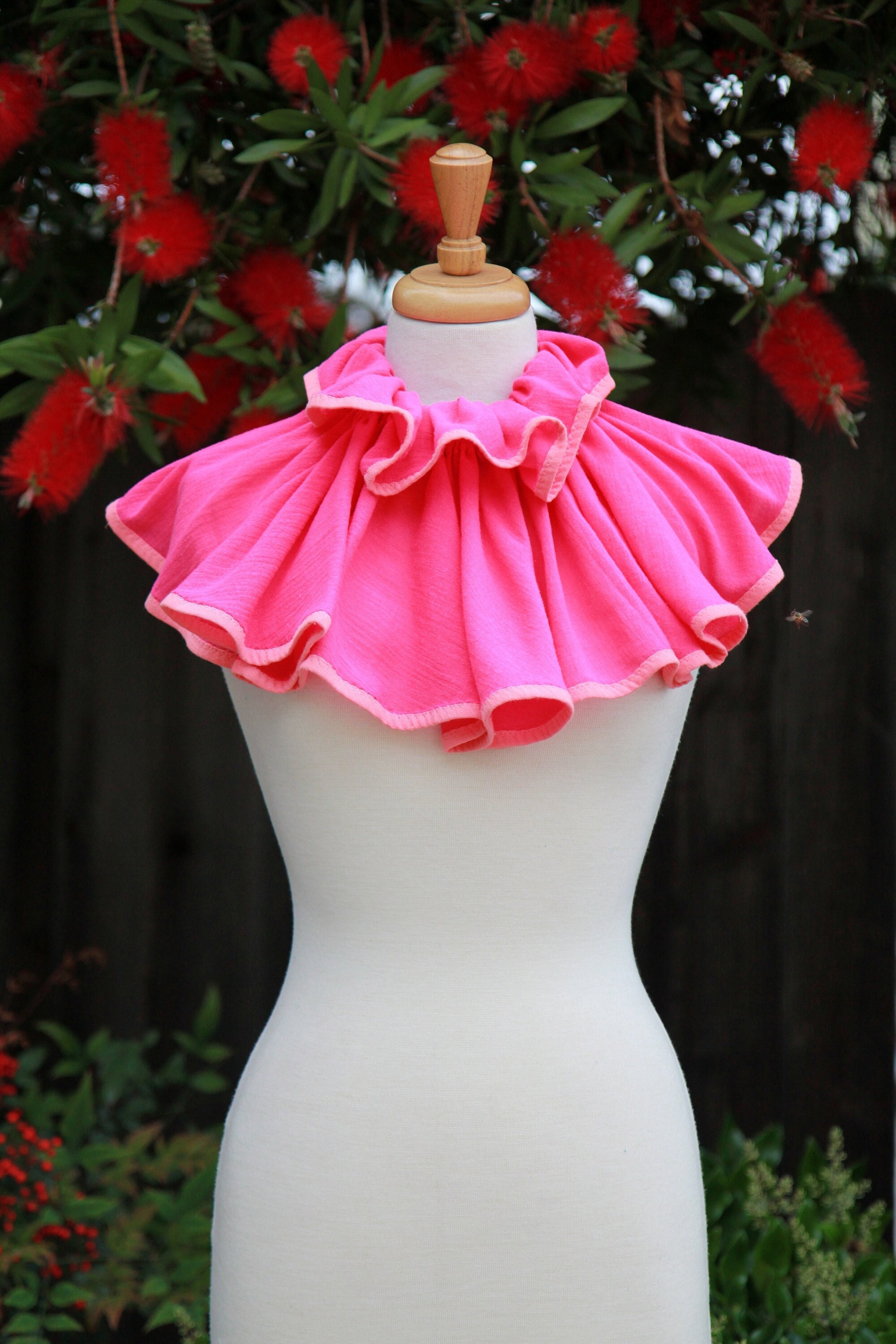 Hot Pink Circus Collar With Ruffles - Neck Ruffle or Bib Style Collar ...