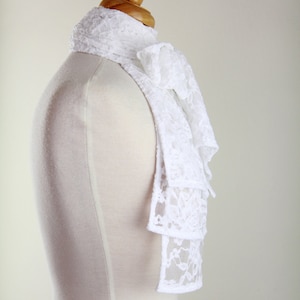 Jabot Collar in White, Ivory, or Black Lace Edwardian, Victorian, or Baroque Style Neck Frill Bib Fashion Collars image 9