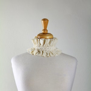 Victorian or Edwardian Collar in Ivory Cotton Gauze Wedding Choker Cosplay Neck Ruff Off White Cream Lots of Colors image 4