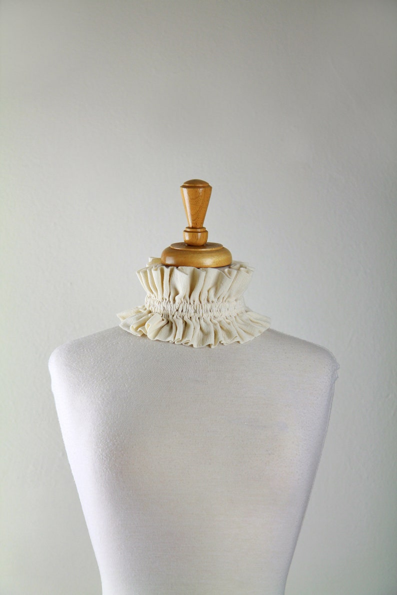 Victorian or Edwardian Collar in Ivory Cotton Gauze Wedding Choker Cosplay Neck Ruff Off White Cream Lots of Colors image 4