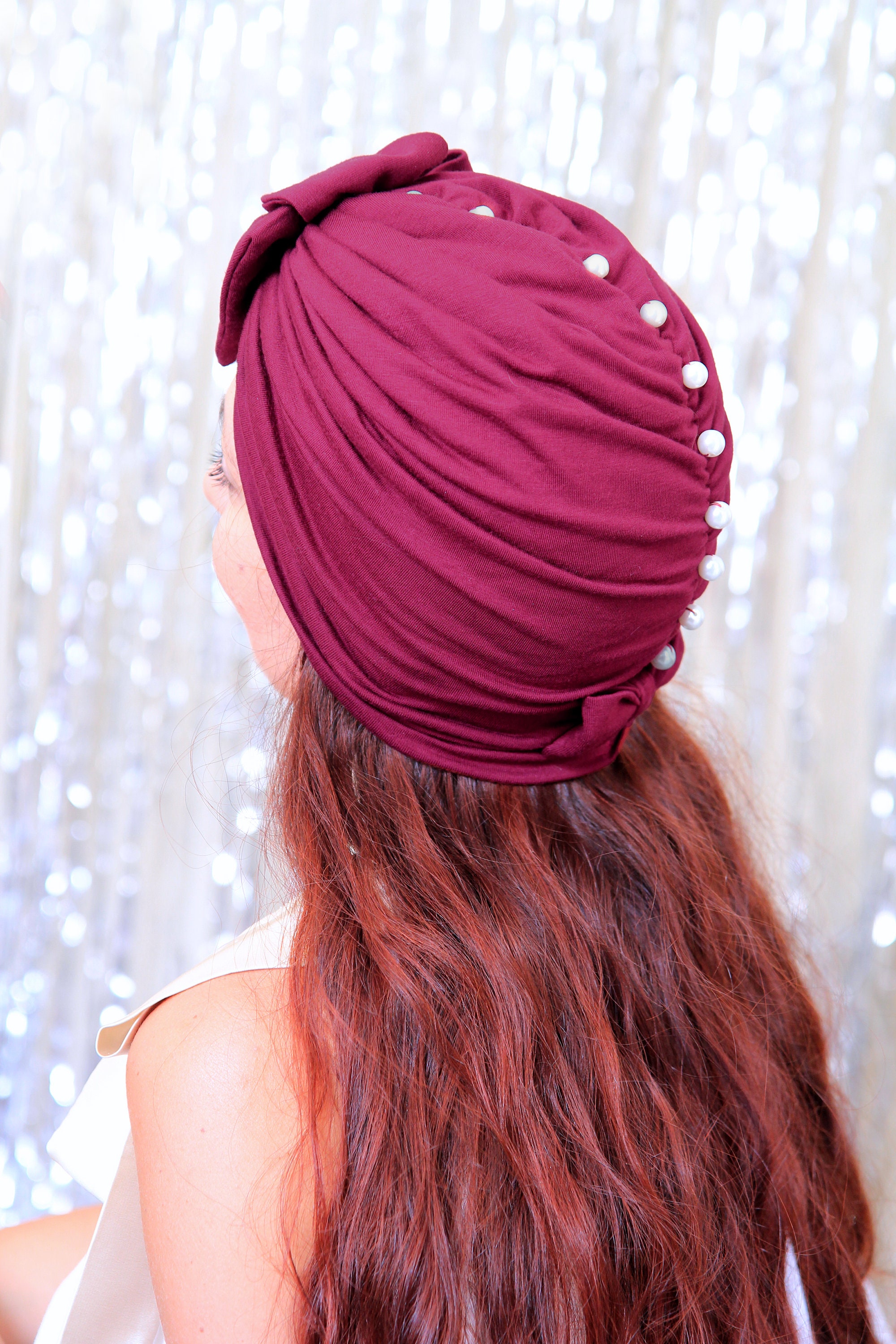 Burgundy Turban Headwrap With Bow Women's Fashion - Etsy Canada
