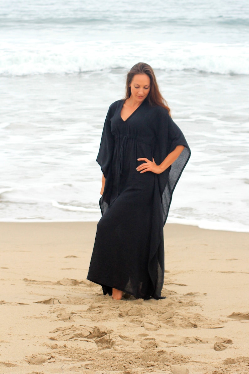 Caftan Maxi Dress Beach Cover Up Kaftan in Lavender Cotton Gauze Women's Maxi Dresses image 6