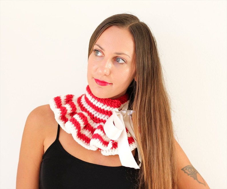 Candy Cane Striped Neck Warmer by Mademoiselle Mermaid image 2