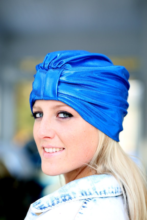 Lustrous Royal Blue Satin Turban Headwrap HWR-Velvet-04.jpg?v=1689680644 main image 4