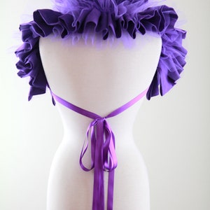 Purple Gauze and Tulle Collar Convertible Neck Ruff, Statement Collar, Bolero, or Shoulder Shrug Gothic, Steampunk, Victorian Collars image 7