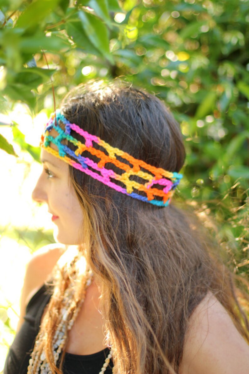 Rainbow Hippie Headband Boho Style Women's Hair Bands Etsy