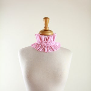 Cottagecore Pink and White Polka Dot Collar Victorian or Edwardian Style Choker or Neck Ruff image 8