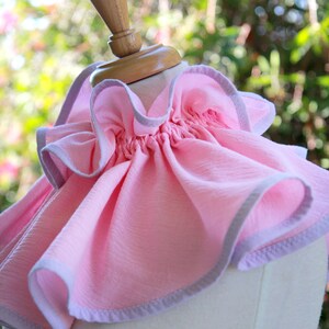 Clown Collar in Pink and Lavender Cotton Gauze