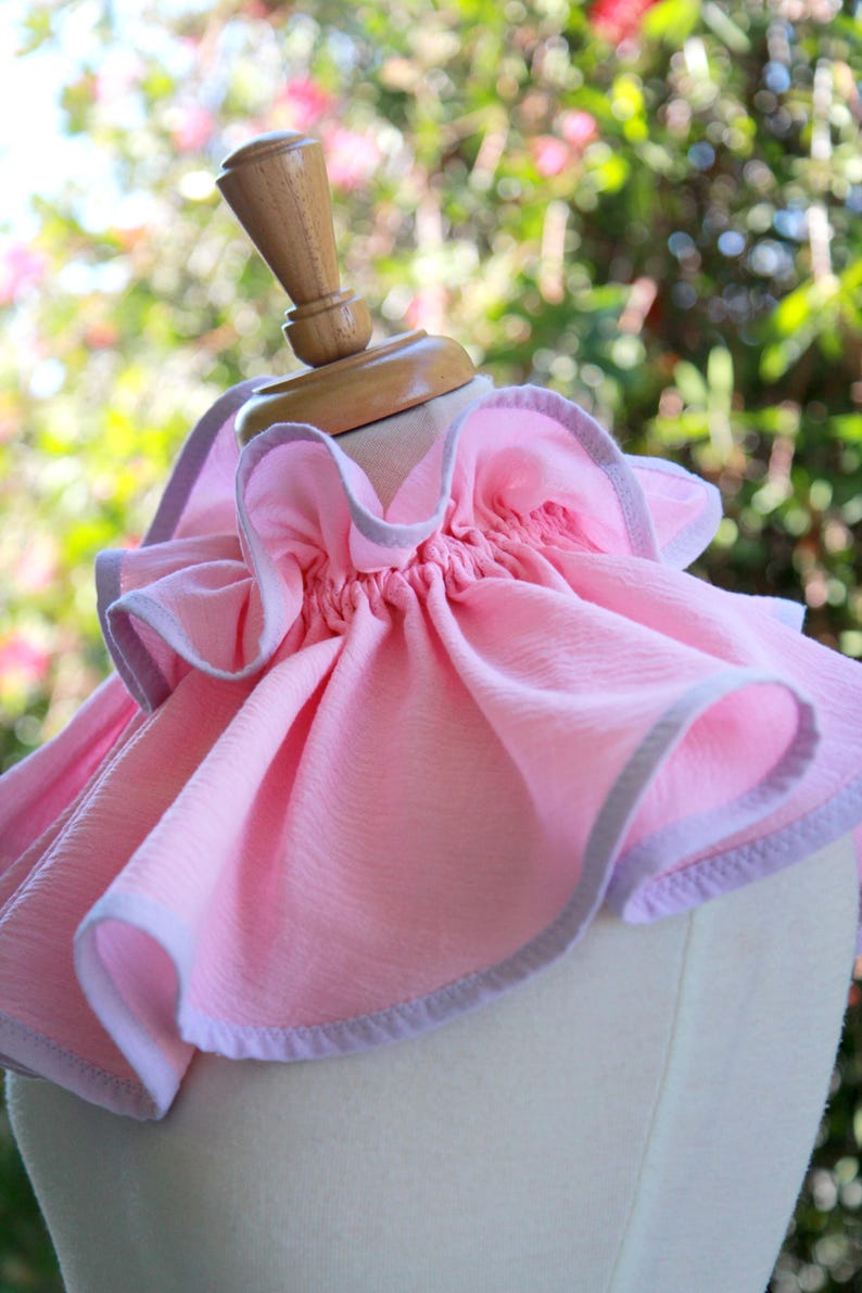 Clown Collar in Pink and Lavender Cotton Gauze