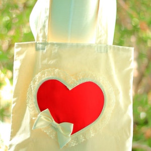 Tote Bag Alice in Wonderland Red Heart Cotton image 4