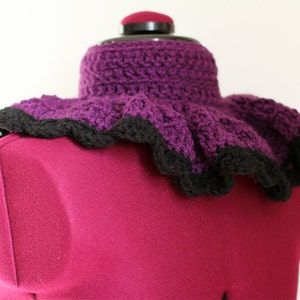 Neck Warmer Victorian Style Fashion Collar in Plum and Black Lots of Colors image 4