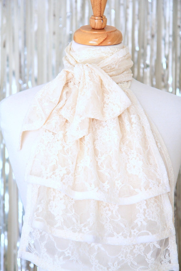 Jabot in Ivory Lace Fashion Collar With Ruffles Ruffled or Etsy