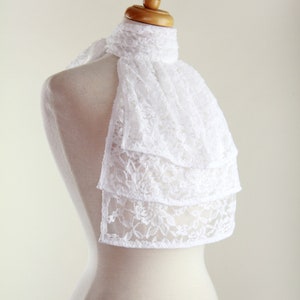 Jabot Collar in White, Ivory, or Black Lace Edwardian, Victorian, or Baroque Style Neck Frill Bib Fashion Collars image 8