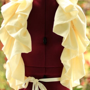 Ruffle Scarf Cream Cotton Gauze Cowl Victorian Fashion Collar image 3