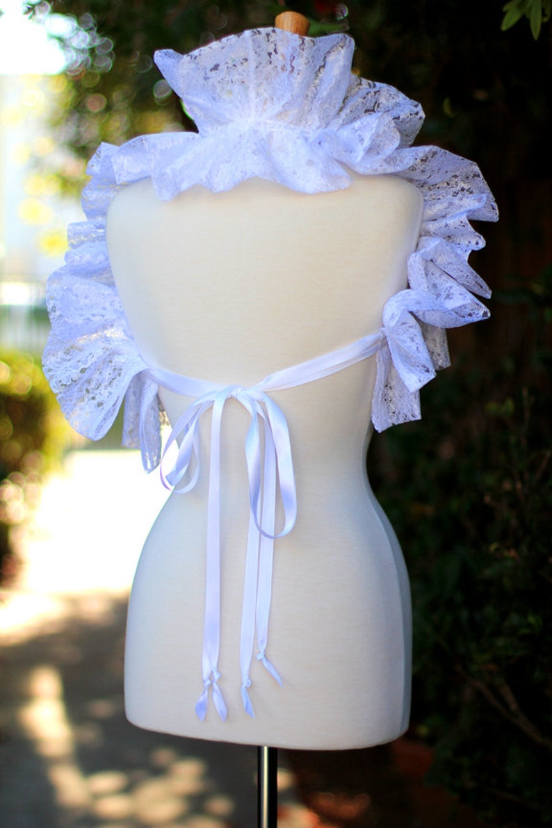 White Lace Collar - Fashion Neck Ruff for Burlesque or Elizabethan Costume image 4