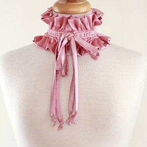 Balletcore Collar in Pink Satin Charmeuse Victorian Collar or Neck Ruff Ballet and Dance Clothing Accessories Lots of Colors image 6