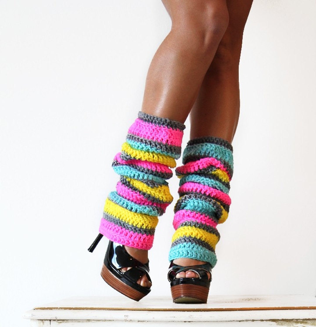 80s Party Leg Warmers in Neon Stripes -  Norway