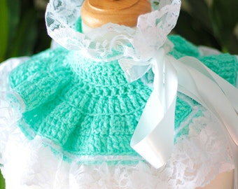 Lacy Victorian Style Neck Warmer - Lace Collar in Mint and White - Lots of Colors