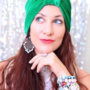 Turban Headwrap in Hot Pink Velvet Women's Fashion Hairwraps Full Turbans Turban Hats Lots of Colors image 10