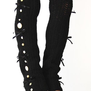 Steampunk Leg Warmers in Black - Over-the-Knee - Many Colors - Neo-Victorian