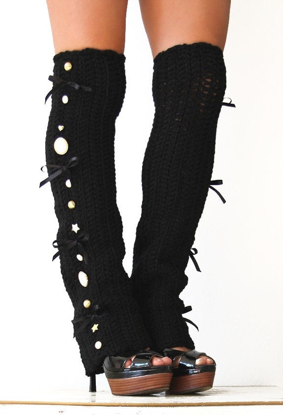 Steampunk Leg Warmers in Black Over-the-knee Many Colors Neo