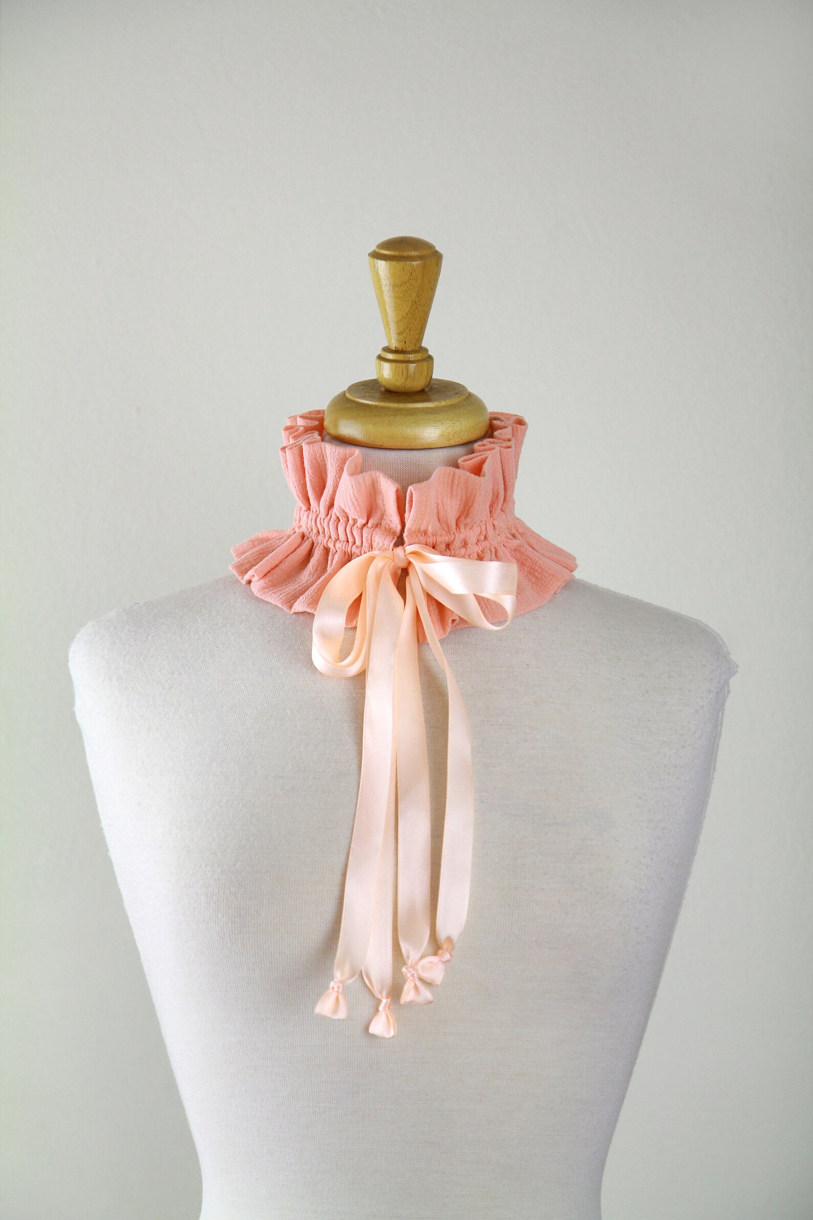 Regency Ruff Peach Victorian Ruffle Collar - Edwardian, Regency or Elizabethan ...