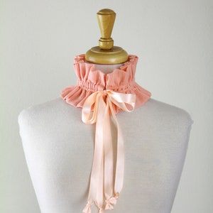 Regency Ruff Peach Victorian Ruffle Collar - Edwardian, Regency or Elizabethan ...